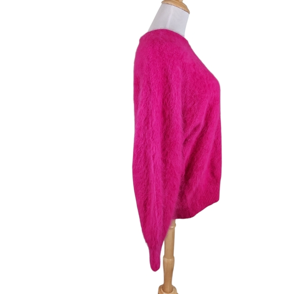 Vintage Venesha Vibrant Pink Angora Sweater, Sz Large - Picture 3 of 8
